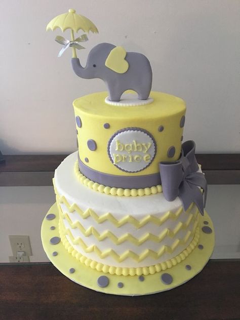 Elephant Baby Shower Theme Boy, Baby Shower Cakes Neutral, Elephant Baby Shower Cake, Elephant Baby Shower Favors, Baby Shower Themes Neutral, Baby Shower Ideas For Boys, Yellow Elephant, Elephant Baby Shower Decorations, Elephant Baby Shower Boy