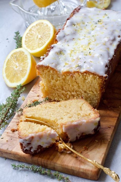 Vegan Lemon Drizzle Cake, Cake Loaf, Kitchen Larder, Vegan Baked, Lemon Drizzle Cake, Drizzle Cake, Vegan Cakes, Vegan Cake Recipes, Lemon Drizzle