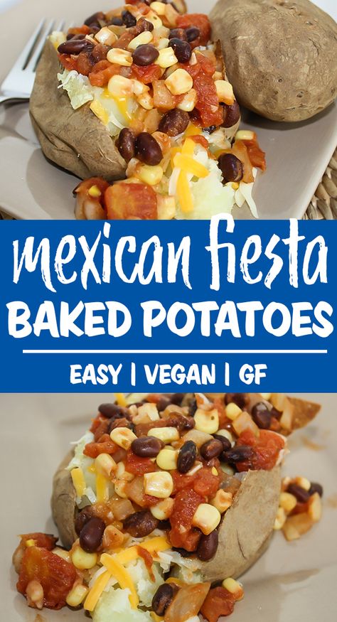 Mexican Jacket Potato, Southwest Baked Potato, Plant Based Baked Potato, Vegan Dinner With Potatoes, Vegan Baked Potato Recipes, Baked Potato Vegan, Vegetarian Baked Potato, Baked Potato Fillings, Southwest Food