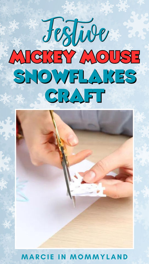 Perfect for families looking to add a touch of enchantment to their holiday decor, this guide provides step-by-step instructions to create your own Mickey-shaped snowflakes. Whether you're using them to adorn your Christmas tree, as unique window decorations, or as a fun activity for a cozy afternoon, these snowflakes are sure to bring smiles and a bit of Disney charm to your home. Gather your scissors and get ready for a flurry of crafting fun! Mickey Mouse Snowflakes, Disney Christmas Window, Disney Christmas Decorations Diy, Snowflake Craft For Kids, Mickey Mouse Diy, Snowflakes For Kids, Disney Christmas Crafts, Ballet Crafts, Snowflake Crafts