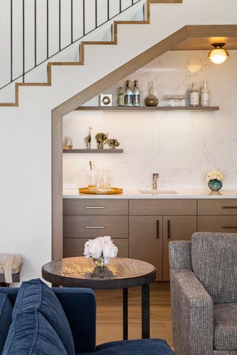 Coffee Bar Under Stairs, Bar Under Stairs, Kitchen Under Stairs, Under Stairs Nook, Stair Nook, تحت الدرج, Staircase Storage, Under The Stairs, Built In Bar