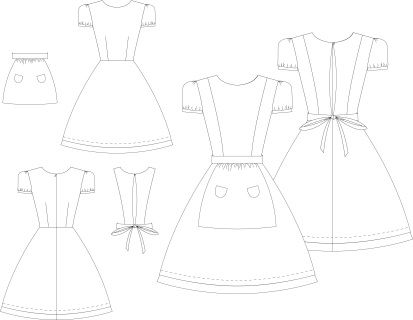 Digital Sewing pattern for dress and apron for Alice the Madness Returns: The Original. Alice Madness Returns Costume, Alice Dress Pattern, Alice In Wonderland Dress Pattern, Alice Madness Returns Cosplay, Alice Madness Returns All Dresses, Cosplay Alice In Wonderland, Style Dress Patterns, Alice Cosplay, Alice In Wonderland Dress