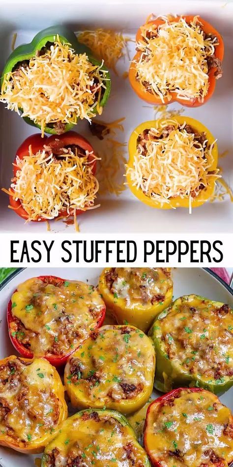 Fluffy Brown Rice, Easy Stuffed Peppers, Homemade Tomato Sauce, Health Dinner, Health Dinner Recipes, Bell Peppers, Healthy Meal Prep, Brown Rice, Interesting Food Recipes