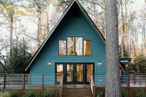 A Frame Exterior Makeover, Aframe Home Designs, A Frame Cottage, Frame Makeover, Cabin Renovation, A Frame Cabins, Cabin Retreat, Cabin Inspiration, Farmhouse Mirrors