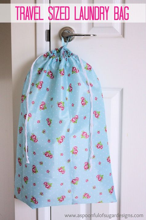 Laundry Bags Diy, Drawstring Bag Tutorials, Drawstring Bag Pattern, A Spoonful Of Sugar, Travel Laundry Bag, Pajama Bag, Suitcase Organization, Craft Board, Pouch Tutorial