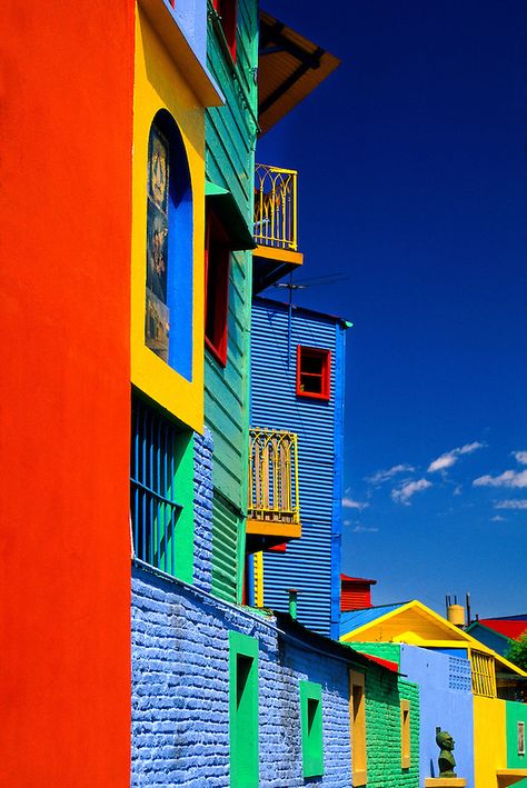 Colours of Caminito in La Boca, Buenos Aires, Argentina Colorful Architecture, Colorful Buildings, Colorful Places, Colourful Buildings, World Of Color, Color Of Life, Places Around The World, Travel Bucket, Middle East