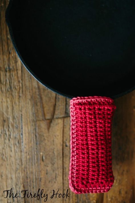 Cast Iron Handle Cover, Crochet Pot Holders Free Pattern, Crochet Handles, Crochet Potholder Patterns, Crochet Hot Pads, Dishcloth Crochet Pattern, Potholder Patterns, Crochet Towel, Crochet Potholders