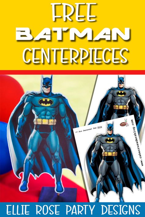 Are you having a Batman birthday party? Needing some more Batman Party Ideas? Download these free DIY Batman Centerpiece printable decorations. Follow along with our easy step by step video tutorial. Click through to download #batmanpartyideas #batmancenterpieces #freebatmanprintables #batmanpartydecorations #batmantabledecorations Diy Batman Birthday Party Decoration, Batman Party Ideas, Batman Birthday Party Ideas, Batman Printables, Batman Party Supplies, Batman Party Decorations, Diy Batman, Superhero Printables, Batman Diy