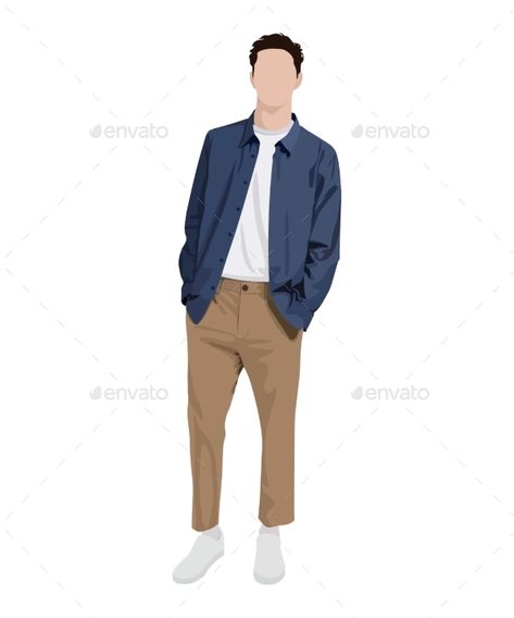 Stylish Man in Fashionable Clothes on a White Casual Wear Men Illustration, Mens Fashion Illustration Casual, Peplum Top Outfits, Wedding Couple Cartoon, Wardrobe Planner, Man Clipart, Casual Party Outfit, Vector People, Man Illustration