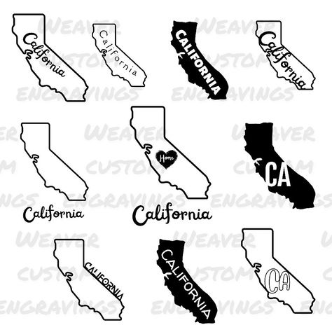 California State Tattoos, California State Outline, California Outline, State Tattoos, California Tattoo, Oceanside California, California Map, State Outline, California Design