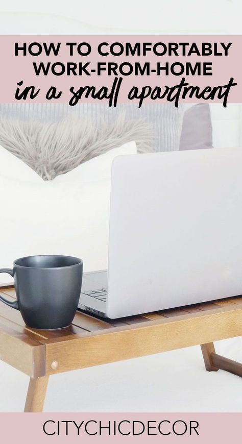 Live in a small apartment and don�t have room to have a proper office? Use these tricks to stay productive and comfortably work from home! #workfromhome #smallapartmentdecorating #smallapartmentideas #rentalhomedecoratingdiy Couples First Apartment, Rental Bedroom, Office Decor Organization, Apartment Goals, Small Space Office, Rental Apartment, Apartment Office, Stay Productive, Small Apartment Decorating