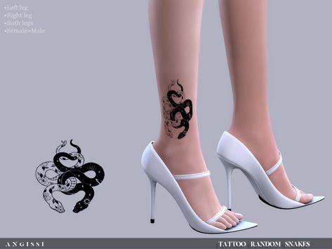 ANGISSI's Tattoo-Random Snakes Sims 4 Cc Snake Tattoo, Sims 4 Gothic Tattoos, Sims 4 Tattoo Cc Women, Sims 4 Cc Leg Tattoos, The Sims 4 Tattoo, Ts4 Tattoos, Sims 4 Cc Tattoos, Sims Face, Sims 4 Tattoos