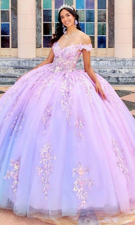 Light Purple Sweet 16 Dresses, Moda 2000 Quinceanera Dresses, Vestidos Color Pastel, Purple Quinceanera Dresses, Quinceanera Themes Dresses, Lime Sorbet, Quinceanera Dresses Blue, Easy Hairstyles For Thick Hair, Purple Prom