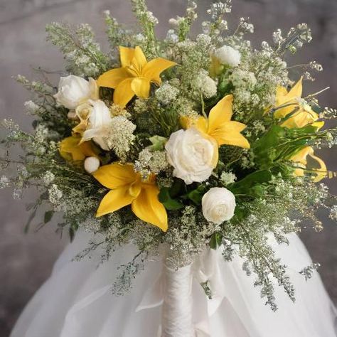 Sage And Yellow Wedding, Sage And Yellow, Yellow Wedding Bouquet, Yellow Carnations, Yellow Bouquets, Curated Wedding, Sage Wedding, Sage Green Wedding, Yellow Wedding