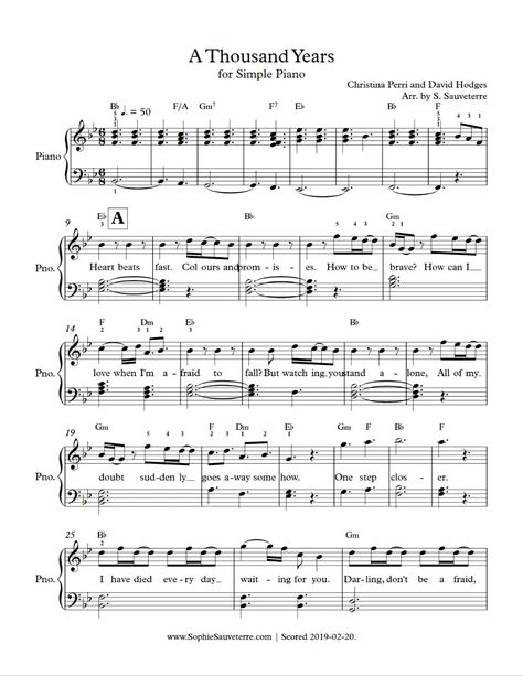 A Thousand Years Piano Sheet Music, Simple Piano Sheet Music, Simple Piano Songs, A Thousand Years Piano, Christina Perri A Thousand Years, Popstar Aesthetic, Pop Piano Sheet Music, Thousand Years Piano, Music Arrangement