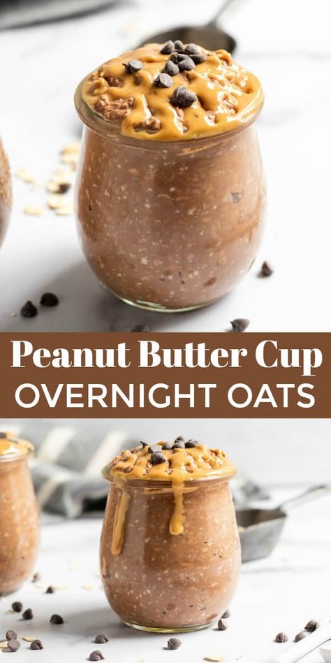 Chocolate Peanut Butter Overnight Oats, Overnight Oats In A Jar, Peanut Butter Overnight Oats, Breakfast In A Jar, Clean Eating Vegan, Oat Recipes Healthy, Overnight Oats Recipe Healthy, Overnight Oats Healthy, A Healthy Breakfast