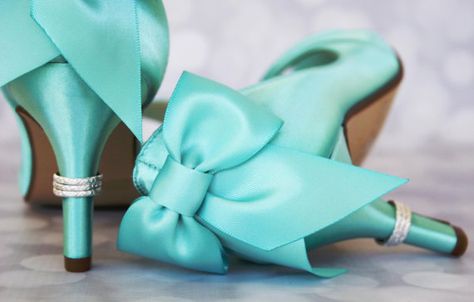 Dress up your walk down the aisle with these lovely aqua wedding shoes with a handmade bow on the heel. This custom wedding shoe is shown in Blue Bridal Heels, Wedding Shoes Blue, Wedding Shoes Bow, Dream Wedding Shoes, Peep Toe Wedding Shoes, Blue Bridal Shoes, Purple Wedding Inspiration, Custom Wedding Shoes, Shoes Bride