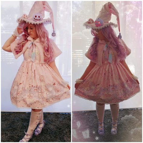 Kawaii Witch Hat, Kawaii Witch Costume, Pastel Witch Costume, Pastel Witch Outfit, Witchcraft Ideas, Witch Aesthetic Outfit, Romantic Halloween, Witch Princess, Kawaii Witch