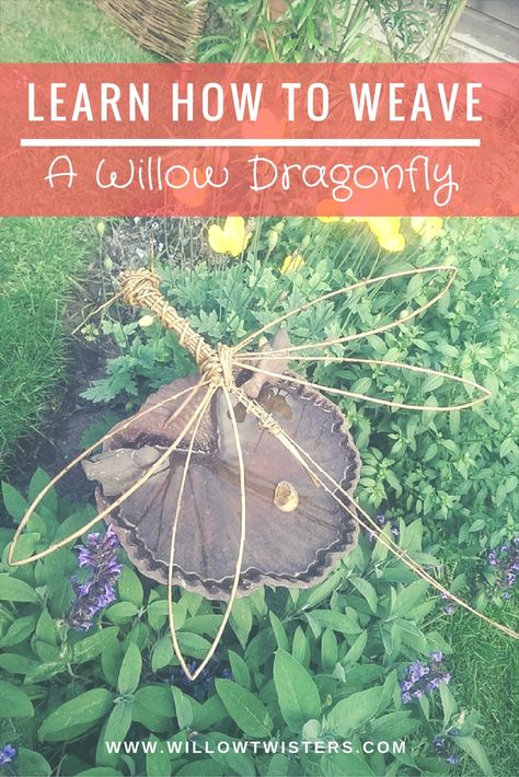 Great YOUTUBE tutorial showing you how you can make your very own willow dragonfly using willow withies/whips. Fantastic basic willow craft for beginners and children. Dragonfly Video, Willow Projects, Willow Crafts, Willow Sculptures, Willow Sculpture, Natural Crafts, Dragon Fly Craft, Willow Garden, Twig Art