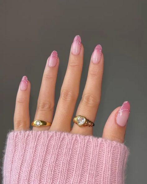 Baby Pink Nails, Pink Glitter Nails, Nude Nail Designs, Cute Nail Art Designs, Nail Art Designs Videos, Spring Nail Art, Trendy Nail Art, Nail Designs Glitter, Nails 2024