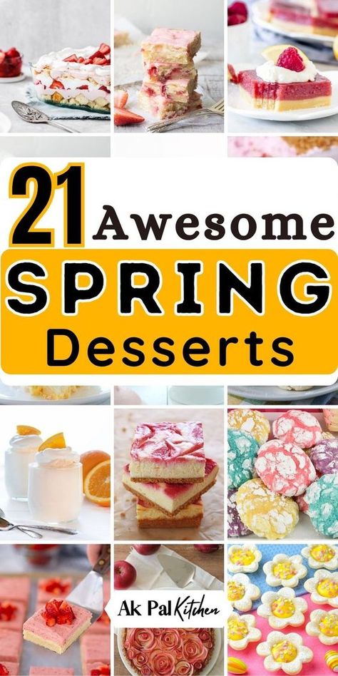 Light Easter Desserts, Spring Baking Recipes, Light Summer Desserts, Spring Snacks, Spring Time Desserts, Spring Recipes Dessert, Spring Baking, Potluck Desserts, Easter Desserts Recipes