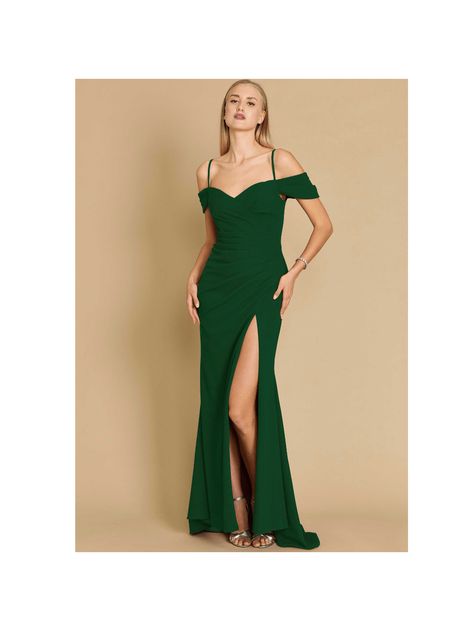 Emerald Green Elegant Collar   Plain Fitted Embellished   Women Clothing Green Satin Formal Dress, Dress Emerald Green, Satin Formal Dress, Shoulder Wrap, Gowns Of Elegance, Women Long Dresses, Green Satin, Sweetheart Neckline, Emerald Green