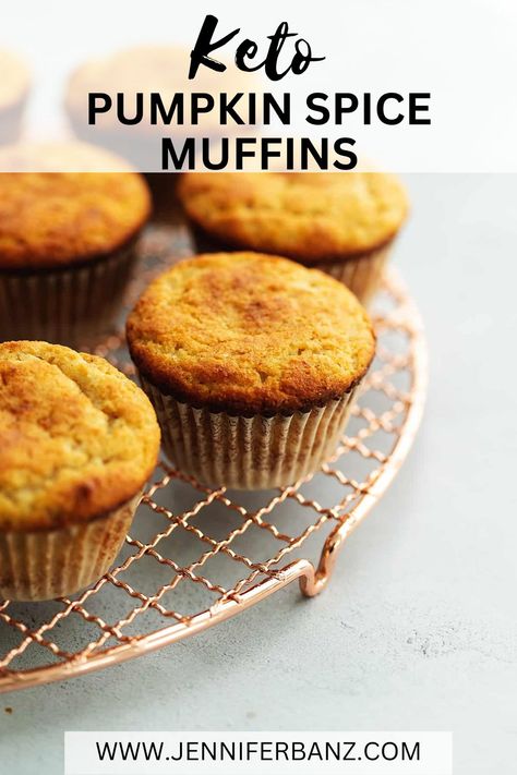 You will love this Keto Pumpkin Spice Muffin recipe! These muffins are rich with pumpkin flavor and loaded with all the comforting fall spices you love. In about 30 minutes you can indulge in this moist, sugar free treat! Easy Pumpkin Spice Muffins, Keto Pumpkin Muffins, Low Carb Pumpkin Muffins, Lchf Dessert, Light Cooking, Keto Dishes, Future Chef, Pumpkin Muffin Recipes, Pumpkin Spice Recipe