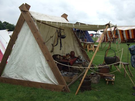 Viking Tent - wow do i want one! | by 23rd spiral Viking Tent, Viking Camp, Zelt Camping, A Frame Tent, Wall Tent, Viking Reenactment, Viking Life, Shelter Tent, Cool Tents