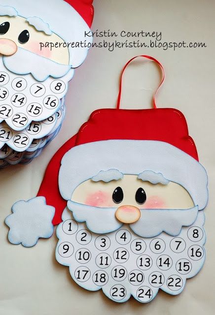 Santa Countdown to Christmas 2 Santa Claus Countdown Craft, Count Down To Christmas For Kids, Paper Chain Countdown To Christmas, Santa Calendar Countdown, Christmas Decorations Easy, Santa Countdown, Popsicle Stick Christmas Crafts, Cute Basket, Christmas Party Activities