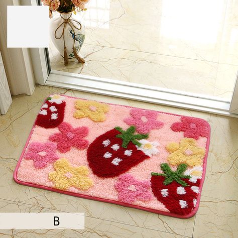 Hallway Door, Food Mat, Cute Decor, Cute Strawberry, Non Slip Flooring, House Goals, Door Mats, Floor Mat, Floor Mats