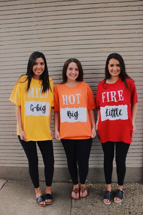 Big Little Reveal T-shirts Sorority Big Little Taco Bell | Etsy Diy Group Halloween Costumes, Spirit Week Outfits, Cute Group Halloween Costumes, Chirstmas Decor, Sorority Tees, Bff Halloween Costumes, Best Friend Halloween Costumes, Trio Halloween Costumes, Halloween Coustumes