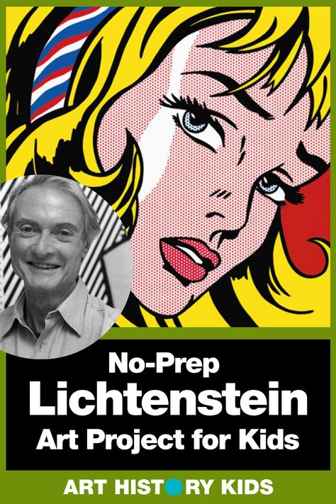 Art History Projects, Art History Projects For Kids, Art History Activities, History Homeschool, Homeschool Art Projects, Roy Lichtenstein Pop Art, Lichtenstein Pop Art, Pop Art For Kids, Art History Lessons