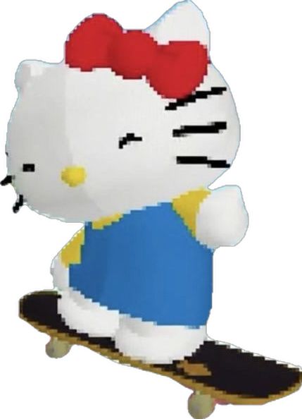 Hello Kitty On A Skateboard, Hello Kitty Ice Skating, Hello Kitty Skateboarding, Hello Kitty Skateboard, Love Profile Picture, Retro Game, Retro Gaming, Ice Skating, Skateboarding