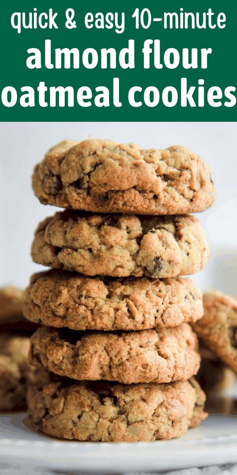 Oatmeal Cookies With Almond Flour, Almond Flour Oatmeal Cookies, Almond Flour Oatmeal, Cookies With Almond Flour, Food Valentines, Wallpaper Food, Almond Flour Cookies, Baking With Almond Flour, Sweet Cooking