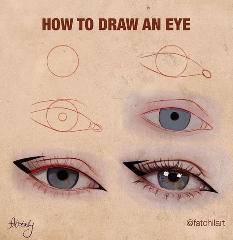 3,133 Likes, 6 Comments - Art Tutorials and References (@artadvicee) on Instagram: “Can’t even do step one properly Follow @artadvicee for more art tutorials and tips Follow…” Draw An Eye, Face Art Drawing, Body Part Drawing, Eye Drawing Tutorials, Digital Art Beginner, Eye Tutorial, Kpop Drawings, Easy Drawings Sketches, Learn Art