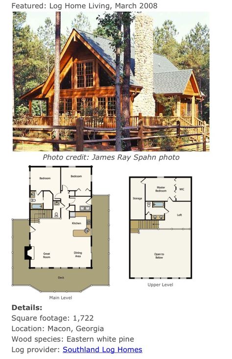 House Plans With Loft, House Plan With Loft, House Plans One Story, Cabin Floor Plans, Cabin House, Cabin House Plans, Lake House Plans, Cottage Plan, Log Cabin Homes