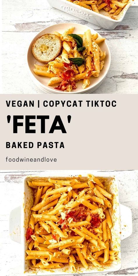 Vegan Feta Pasta Bake, Vegan Feta Pasta, Italian Pasta Bake, Baked Recipe, Vegan Feta, Vegan Feta Cheese, Hearty Comfort Food, Vegan Pasta Recipes, Feta Pasta