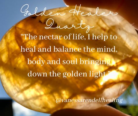 Golden Healer Crystal, Golden Healer Crystal Meaning, Golden Healer Quartz Meaning, Diamond Treasure, Crystal Knowledge, Pretty Crystals, Golden Healer Quartz, Golden Diamond, Golden Quartz