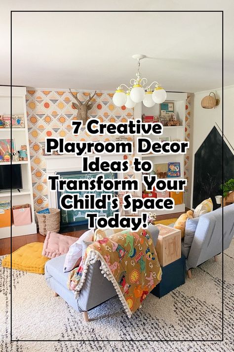 Transform your child's play area into a vibrant haven with these 7 creative playroom decor ideas! Discover innovative ways to enhance functionality and spark imagination, from playful wall art to cozy reading nooks. Each idea is designed to inspire creativity and make the most of your space. Dive into our curated tips to create a magical playroom that your kids will love and cherish for years to come. Unleash the potential of playroom decor today! Girl Playroom Decor, Magical Playroom, Creative Playroom, Bright Playroom, Dream Playroom, Playroom Decor Ideas, Girls Playroom, Reading Nooks, Inspire Creativity