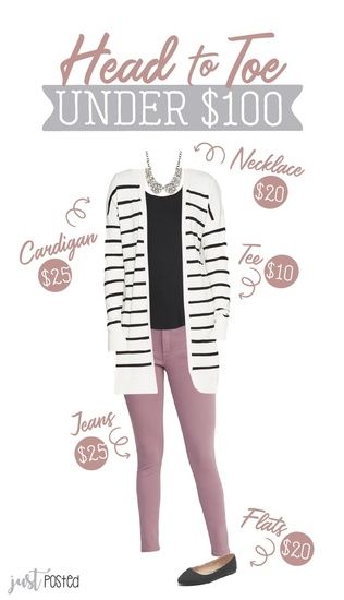 A Head to Toe Under $100 look with this great striped cardigan, a pop of pink with these pants and a cute beaded necklace! A perfect outfit for work and easy to dress up or down! #ShopStyle #justposted #HeadtoToe #Under$100 #PinkPants #StripedCardigan #Layers #WeartoWork Mauve Pants, Outfits For Going Out, Semi Formal Mujer, Athleisure Essentials, Jeans Rosa, Womens Outfits, Teaching Outfits, Work Clothing, Summer Work Outfits