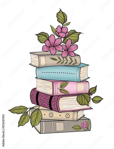 Book Clip Art, Pastel Sec, Islamic Cartoon, Beautiful Tattoo, Embroidery Template, Book Flowers, Hand Crafts For Kids, Book Wallpaper, Book Tattoo