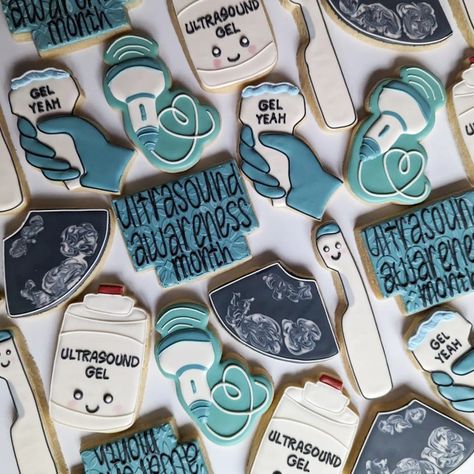 Ultrasound Cookies Decorated, Ultrasound Cookies, Ultrasound Awareness Month, Health Cookies, Royal Icing Sugar Cookies, Icing Sugar Cookies, Everyday Is A Good Day, Royal Icing Sugar, Graduation Party Planning