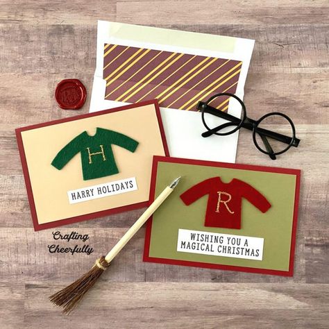 Harry Potter Christmas Card, Weasley Jumper, Harry Potter Birthday Cards, Diy Harry Potter Crafts, Harry Potter Cards, Harry Potter Christmas, Harry Potter Crafts, Harry Potter Birthday, Christmas Card Template