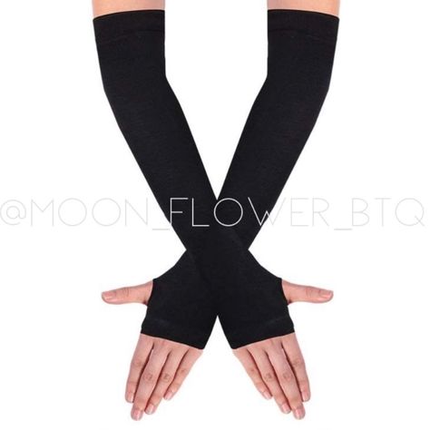 Long Fingerless Gloves Arm Warmers Black Stay Warm And Stylish With Our Long Fingerless Gloves Arm Warmers In Black. Made From A Soft And Comfortable Polyester Blend, These Arm Warmers Are Perfect For Chilly Days And Nights. The Fingerless Design Allows For Easy Movement And Is Great For Those With Long Nails, Typing, Driving, And More. The Stretchy Material Ensures A Snug Fit For Most Hands And Arms, While The Thumb Holes Keep The Gloves Secure And In Place. Say Goodbye To Bunching Or Sliding W Black Arm Warmers, Arm Warmers Black, Genshin Oc, Long Fingerless Gloves, Moon Flower, Thumb Holes, Mitten Gloves, Say Goodbye, Long Nails