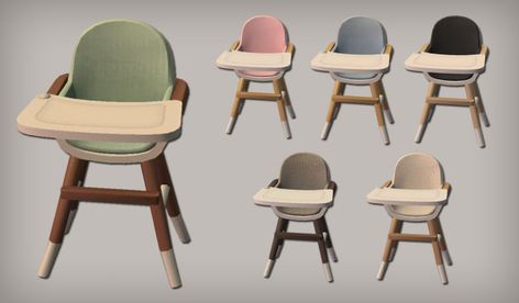 Sims 4 Cc Maxis Match High Chair, Infant Furniture, Infant Cc, Lotes The Sims 4, Sims 3 Mods, Sims Baby, Die Sims 4, Sims Packs, Muebles Sims 4 Cc