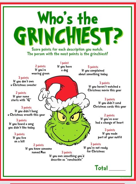 Who Is The Grinchiest Game, Diy Grinch Themed Christmas Decoration, The Grinch Printables, Grinchmas Classroom Party, Grinch Themed Activities For Kids, Grinch Kids Christmas Party, Grinch Day School, Grinch Themed Games, Adult Grinch Christmas Party