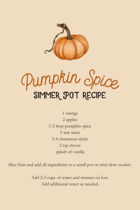 Simmer Pot For Fall, Pot Simmer Recipes House Smells, Pumpkin Spice Simmer Pot, Simple Simmer Pot Recipes, Simmer Pot Recipes House Smells Fall, Samhain Simmer Pot Recipes, Fall Potpourri Stovetop, Simmer Pot Recipes House Smells, Fall Simmering Pot Recipes