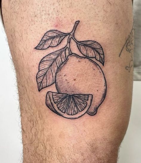 Lemon Nail Art, Lemon Tattoo, Fruit Tattoo, Lemon Nails, Books Open, Landscape Tattoo, London Tattoo, Just Ink, Gaming Tattoo