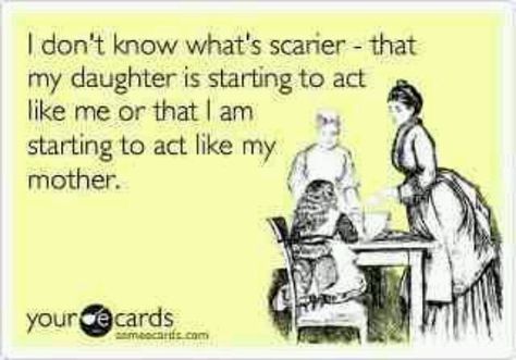 Like mother like daughter! Flying Monkeys, Random Quotes, It Goes On, E Card, Work Humor, Ecards Funny, Someecards, Sarcastic Humor, I Smile