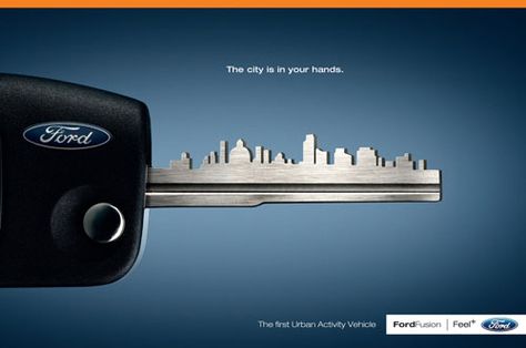 The city in your hands. The first Urban Activity Vehicle - Ford Fusion - Ford Print Advertisement Car Print Ads, Car Advertising Design, Things Wallpaper, Clever Advertising, Automobile Advertising, 광고 디자인, Creative Advertising Design, Visual Metaphor, Publicidad Creativa